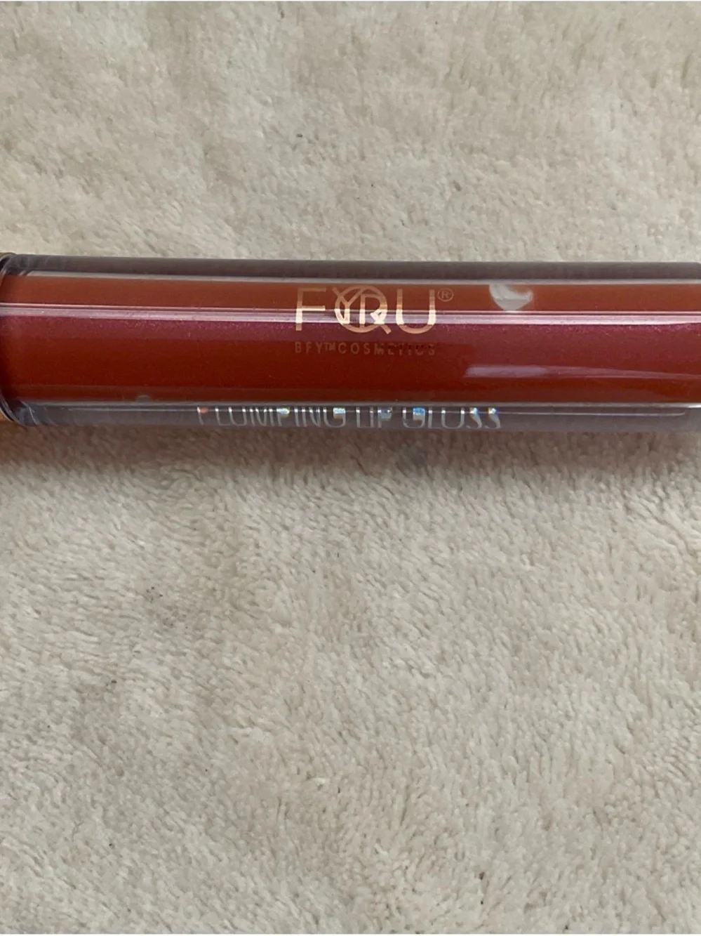 YRU Plumping Lip Gloss — Warm Terracotta Red